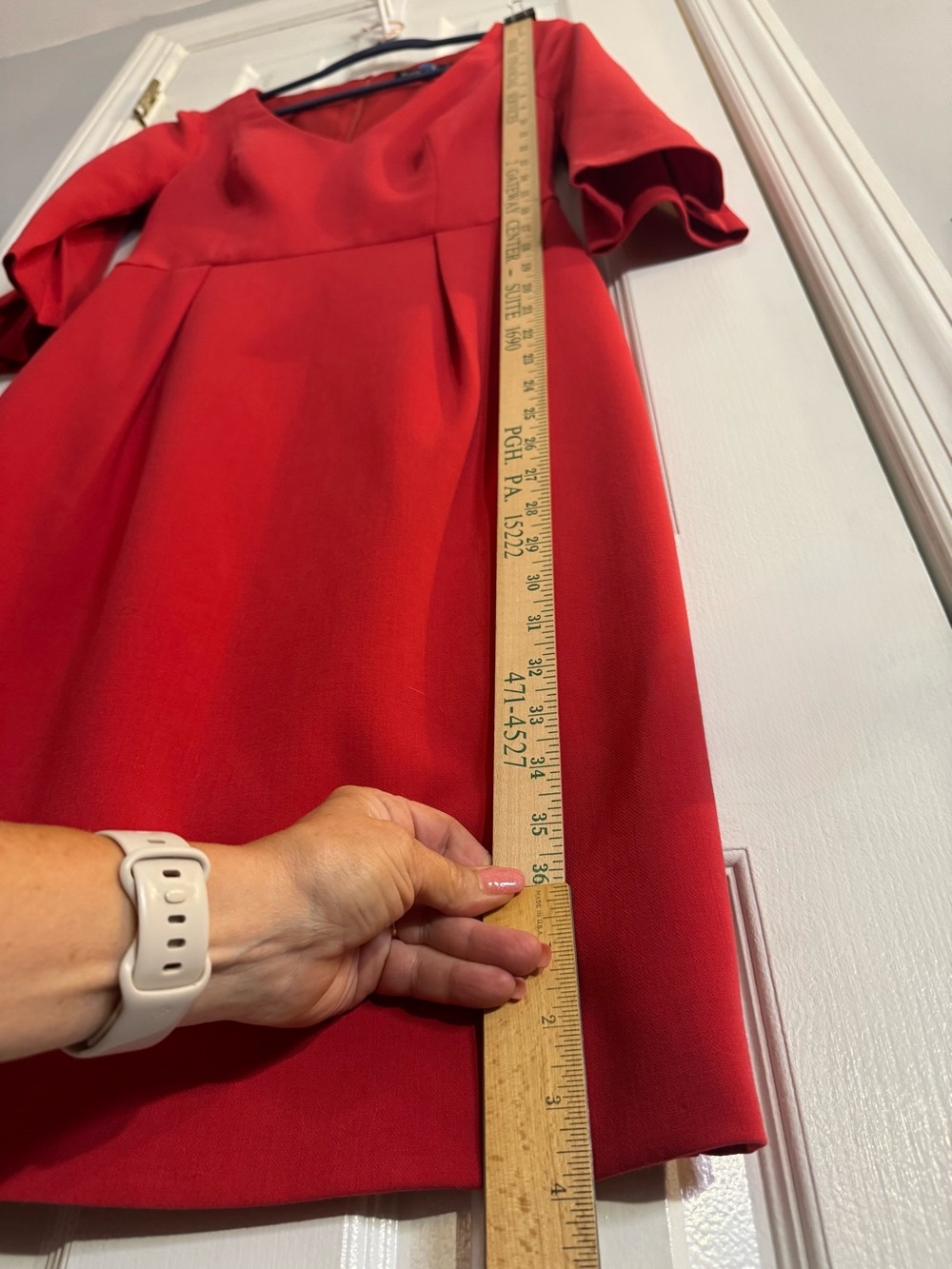 Black Halo Red Adrienne Sheath Dress 3/4 Sleeve Size 10 - Picture 15 of 15